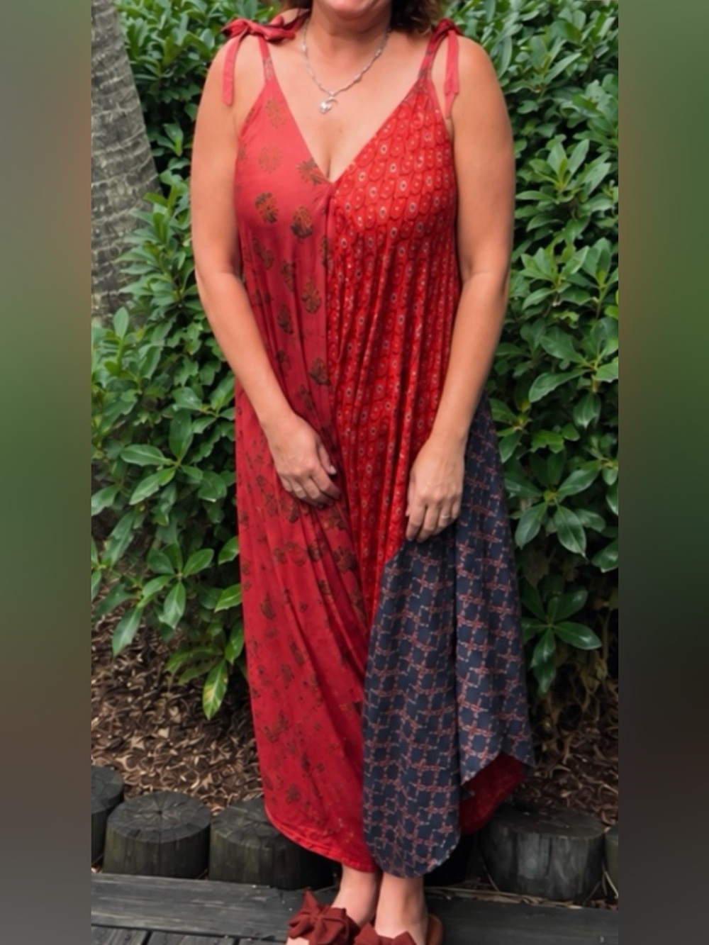 Boho Patchwork Maxi Pants Dress - Size L